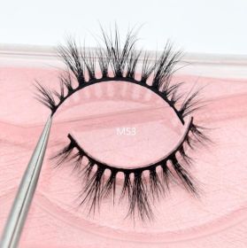 Visofree Mink Eyelashes 3D Mink Lashes Thick HandMade Full Strip Lashes Cruelty Free Mink Lashes False Eyelashes Makeup M56 (Color: M53(Acrylic))