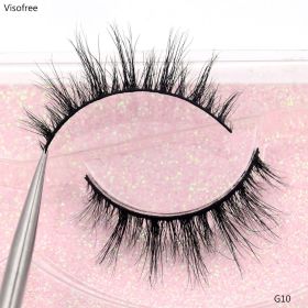 Visofree Mink Eyelashes 3D Mink Lashes Thick HandMade Full Strip Lashes Cruelty Free Mink Lashes False Eyelashes Makeup M56 (Color: G10(Soft Case))
