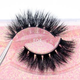 Visofree Mink Eyelashes 3D Mink Lashes Thick HandMade Full Strip Lashes Cruelty Free Mink Lashes False Eyelashes Makeup M56 (Color: E04(Acrylic))