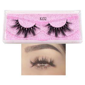 Visofree Mink Eyelashes 3D Mink Lashes Thick HandMade Full Strip Lashes Cruelty Free Mink Lashes False Eyelashes Makeup M56 (Color: K02(Acrylic))