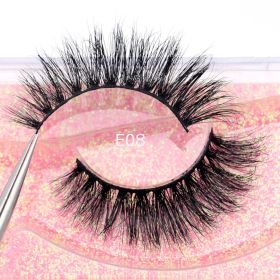 Visofree Mink Eyelashes 3D Mink Lashes Thick HandMade Full Strip Lashes Cruelty Free Mink Lashes False Eyelashes Makeup M56 (Color: E08(Acrylic))