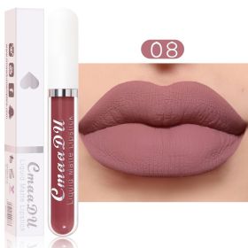 Sexy Long Lasting Velvet Matte Lip Gloss Rose Liquid Lipstick Makeup Women Beauty Red Nonstick Cup Waterproof Lip Gloss 18 Color (Color: 08, size: 2.5ml)