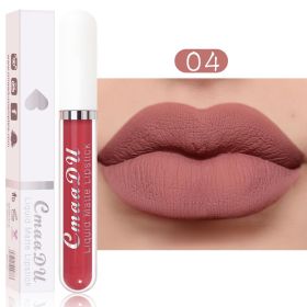 Sexy Long Lasting Velvet Matte Lip Gloss Rose Liquid Lipstick Makeup Women Beauty Red Nonstick Cup Waterproof Lip Gloss 18 Color (Color: 04, size: 2.5ml)