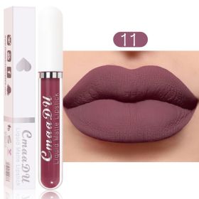 Sexy Long Lasting Velvet Matte Lip Gloss Rose Liquid Lipstick Makeup Women Beauty Red Nonstick Cup Waterproof Lip Gloss 18 Color (Color: 11, size: 2.5ml)