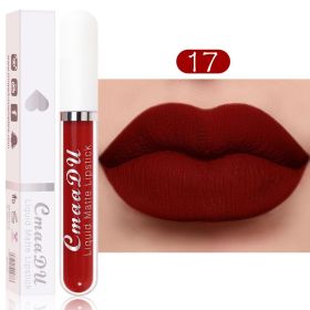 Sexy Long Lasting Velvet Matte Lip Gloss Rose Liquid Lipstick Makeup Women Beauty Red Nonstick Cup Waterproof Lip Gloss 18 Color (Color: 17, size: 2.5ml)