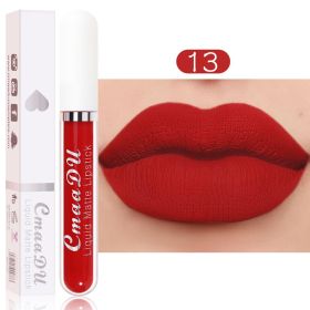 Sexy Long Lasting Velvet Matte Lip Gloss Rose Liquid Lipstick Makeup Women Beauty Red Nonstick Cup Waterproof Lip Gloss 18 Color (Color: 13, size: 2.5ml)