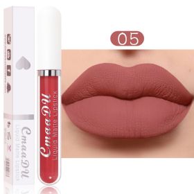 Sexy Long Lasting Velvet Matte Lip Gloss Rose Liquid Lipstick Makeup Women Beauty Red Nonstick Cup Waterproof Lip Gloss 18 Color (Color: 05, size: 2.5ml)