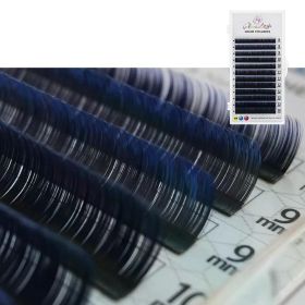 GLAMLASH Color Lash Purple Blue Brown Green Red White Pink Yellow Eyelash Extensions Individual False Colored Mink Lashes Makeup (Curl, Thickness, Length: D, 0.07mm, 8-14mm Mix, Color: Gradient Blue)