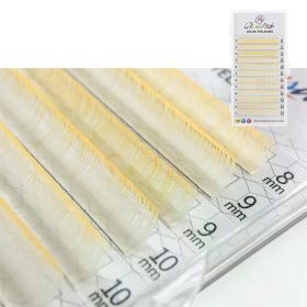 GLAMLASH Color Lash Purple Blue Brown Green Red White Pink Yellow Eyelash Extensions Individual False Colored Mink Lashes Makeup (Curl, Thickness, Length: C, 0.07mm, 8-14mm Mix, Color: White Orange)