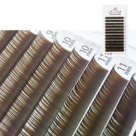 GLAMLASH Color Lash Purple Blue Brown Green Red White Pink Yellow Eyelash Extensions Individual False Colored Mink Lashes Makeup (Curl, Thickness, Length: C, 0.15MM, 8-14mm Mix, Color: Brown)