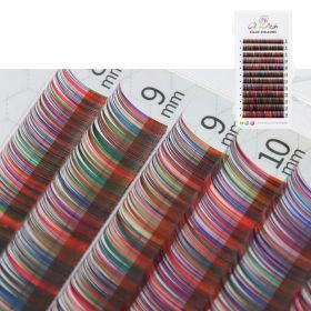 GLAMLASH Color Lash Purple Blue Brown Green Red White Pink Yellow Eyelash Extensions Individual False Colored Mink Lashes Makeup (Curl, Thickness, Length: C, 0.07mm, 8-14mm Mix, Color: Mix color)