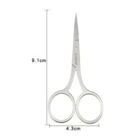 1Pcs Eyebrow Scissor Makeup Eyelash Trimmer Facial Hair Remover Manicure Scissor Nail Cuticle Tool Beauty Scissors (Color: Sliver)