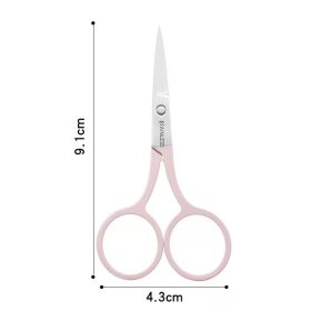 1Pcs Eyebrow Scissor Makeup Eyelash Trimmer Facial Hair Remover Manicure Scissor Nail Cuticle Tool Beauty Scissors (Color: Light Pink)