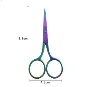 1Pcs Eyebrow Scissor Makeup Eyelash Trimmer Facial Hair Remover Manicure Scissor Nail Cuticle Tool Beauty Scissors (Color: Colorful)