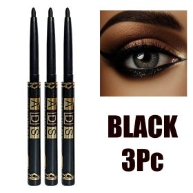 2Pcs Waterproof Black Brown Eyeliner Pencils-Smudge-Proof, Long-Lasting &Beginner-Friendly Smooth High Pigmented Punk Eye Makeup (Color: 3Pc Black)