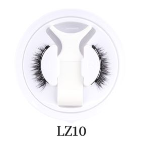 Hot Magnetic Eyelashes Set 1 Pair Reusable No Glue Needed False Eyelashes with Magnetic Tweezers Curly Faux Lashes Makeup Tool (Color: 1Pair LZ10)