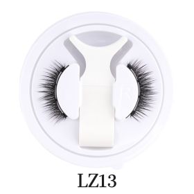 Hot Magnetic Eyelashes Set 1 Pair Reusable No Glue Needed False Eyelashes with Magnetic Tweezers Curly Faux Lashes Makeup Tool (Color: 1Pair LZ13)