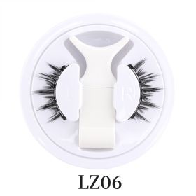 Hot Magnetic Eyelashes Set 1 Pair Reusable No Glue Needed False Eyelashes with Magnetic Tweezers Curly Faux Lashes Makeup Tool (Color: 1Pair LZ06)