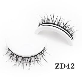 1Pair Makeup Self-adhesive Faux Mink False Eyelashes No Residue On The Skin 3D False Eyelashes Reusable Natural Long Eyelashes (Color: ZD42)