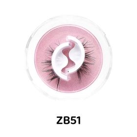 1Pair Makeup Self-adhesive Faux Mink False Eyelashes No Residue On The Skin 3D False Eyelashes Reusable Natural Long Eyelashes (Color: ZB51)