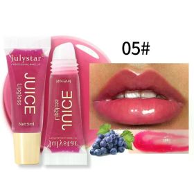 Nude Brown Plumping Lip Gloss Moisturising Fruit Lip Oil Transparent Fullness Lips Tint Soft Tube Makeup Applicator Beauty Care (Color: 05)