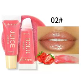 Nude Brown Plumping Lip Gloss Moisturising Fruit Lip Oil Transparent Fullness Lips Tint Soft Tube Makeup Applicator Beauty Care (Color: 02)
