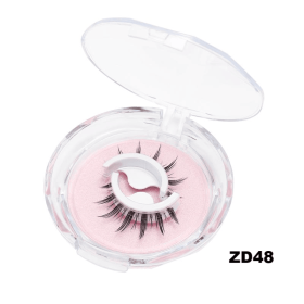 1Pair Makeup Self-adhesive Faux Mink False Eyelashes No Residue On The Skin 3D False Eyelashes Reusable Natural Long Eyelashes (Color: ZD48)