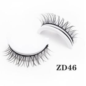 1Pair Makeup Self-adhesive Faux Mink False Eyelashes No Residue On The Skin 3D False Eyelashes Reusable Natural Long Eyelashes (Color: ZD46)