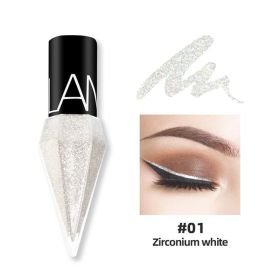 New Professional Shiny Eye Liners Cosmetics for Women Pigment Silver Rose Gold Color Liquid Glitter Eyeliner Cheap Makeup (Color: 01, size: Full Size)
