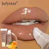 Nude Brown Plumping Lip Gloss Moisturising Fruit Lip Oil Transparent Fullness Lips Tint Soft Tube Makeup Applicator Beauty Care